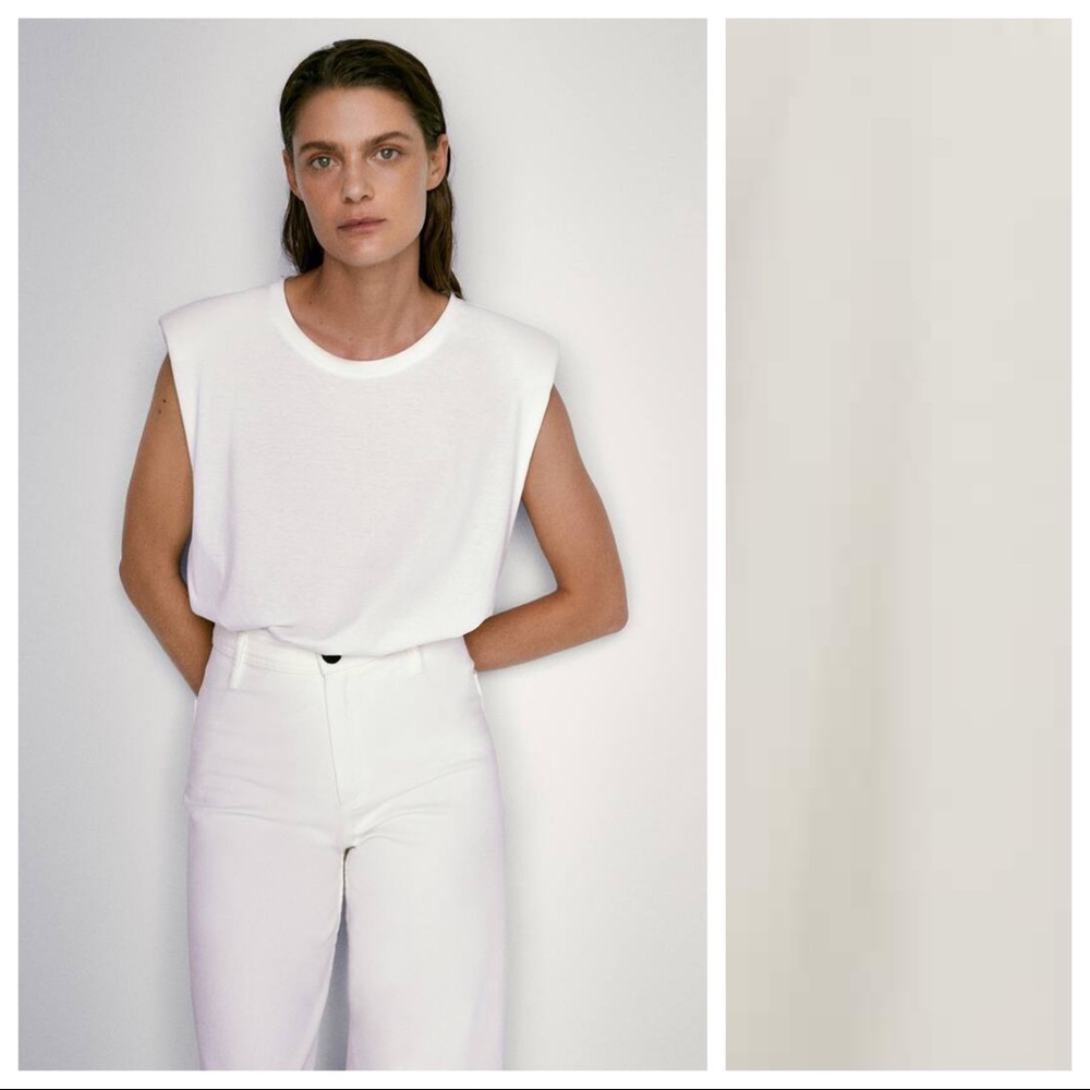 NWT Massimo Dutti White Cotton Straight Top Size S - Picture 2 of 12